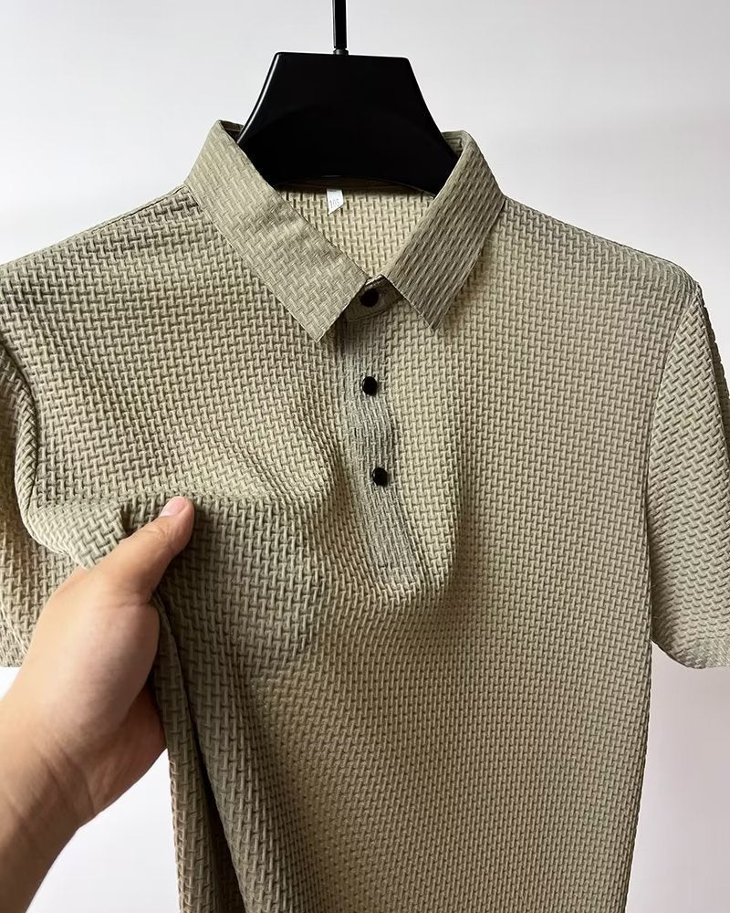 Camiseta Polo Casual de Verano para Hombre en Color Sólido
