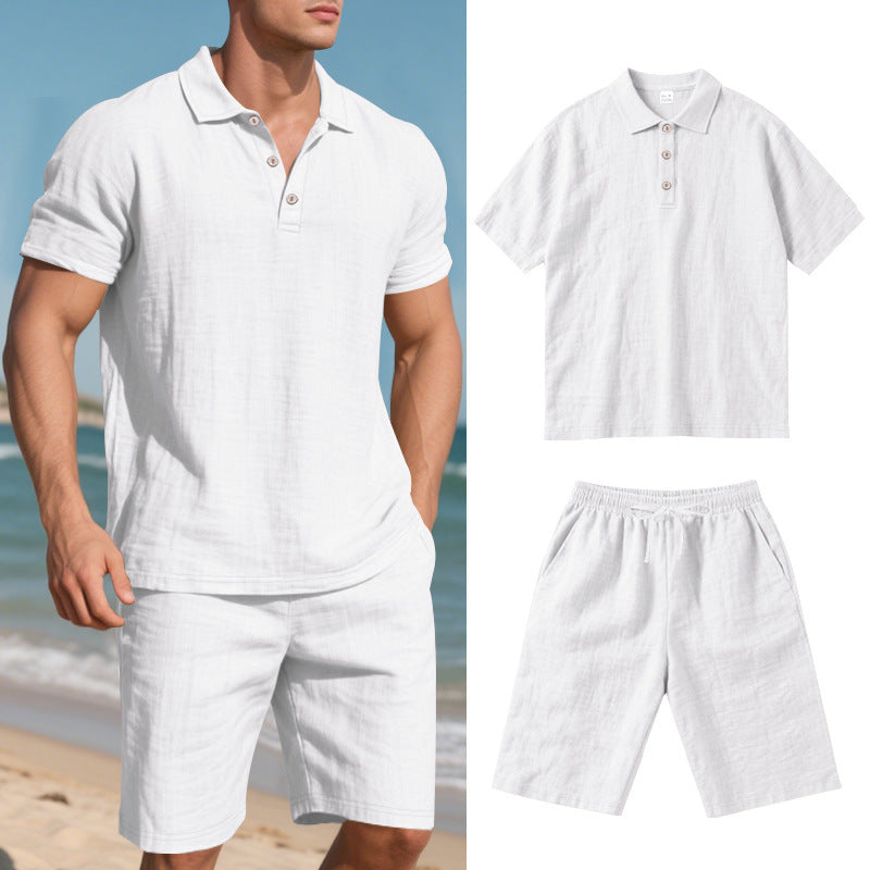 Men's Linen Short Sleeve Summer Set