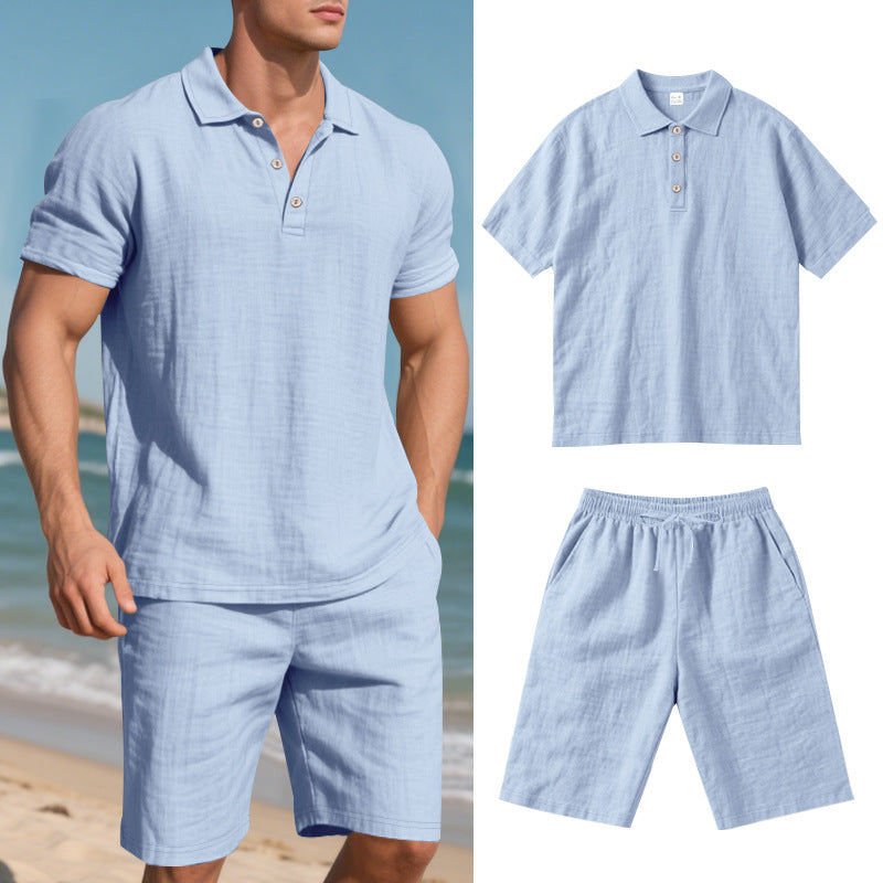 Men's Linen Short Sleeve Summer Set