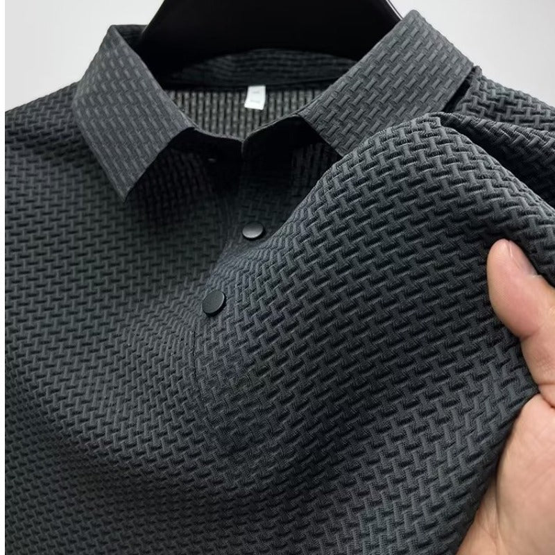 Camiseta Polo Casual de Verano para Hombre en Color Sólido