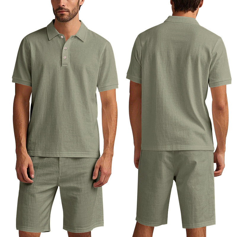 Men's Linen Short Sleeve Summer Set
