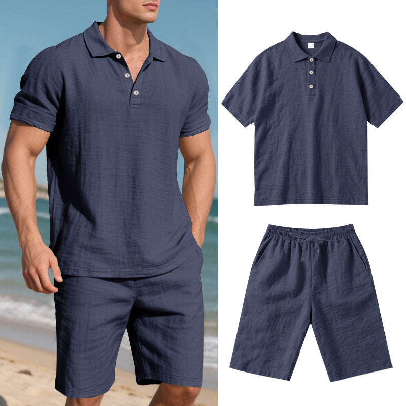 Men's Linen Short Sleeve Summer Set