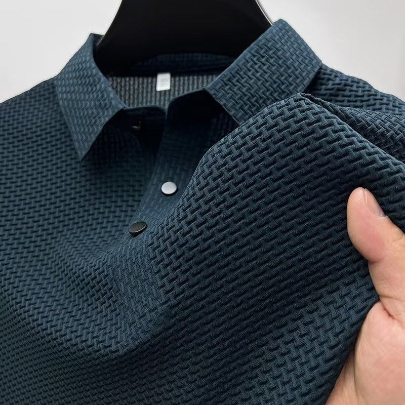 Camiseta Polo Casual de Verano para Hombre en Color Sólido