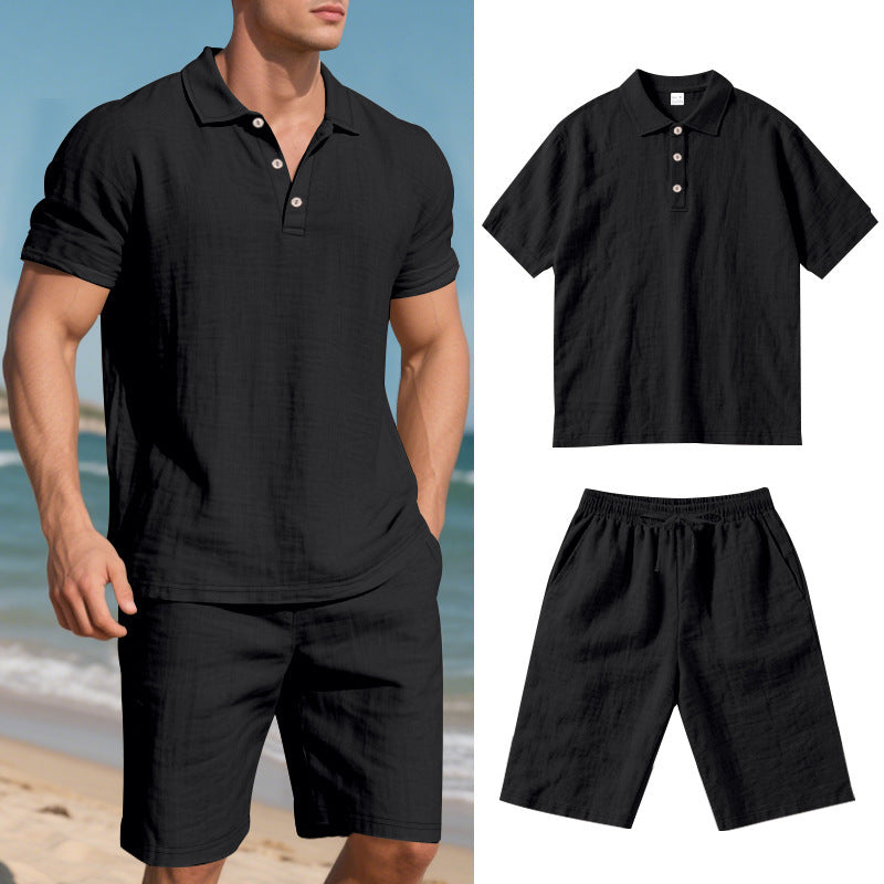 Men's Linen Short Sleeve Summer Set