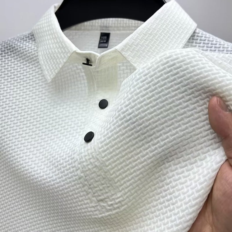 Camiseta Polo Casual de Verano para Hombre en Color Sólido