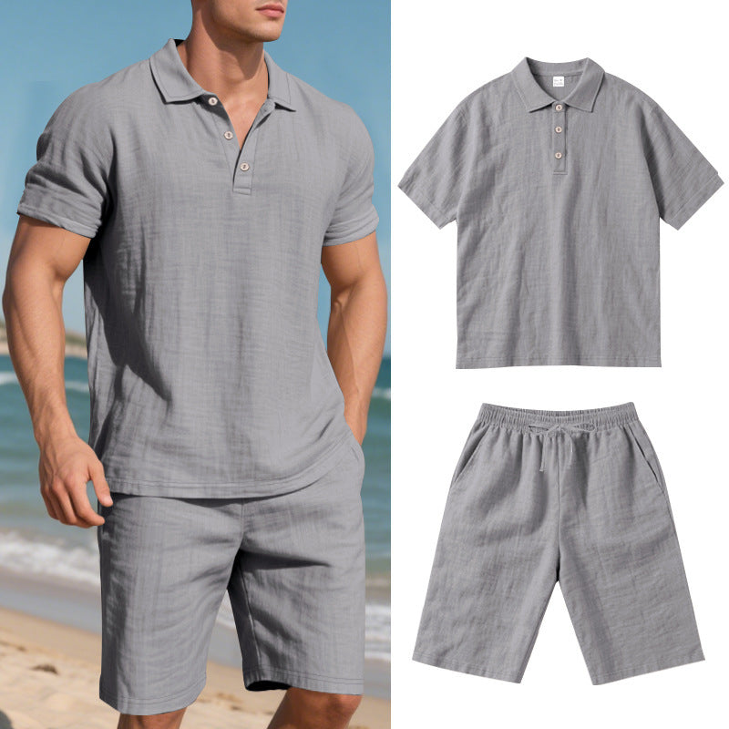 Men's Linen Short Sleeve Summer Set