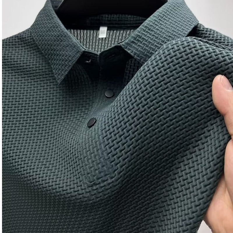 Camiseta Polo Casual de Verano para Hombre en Color Sólido
